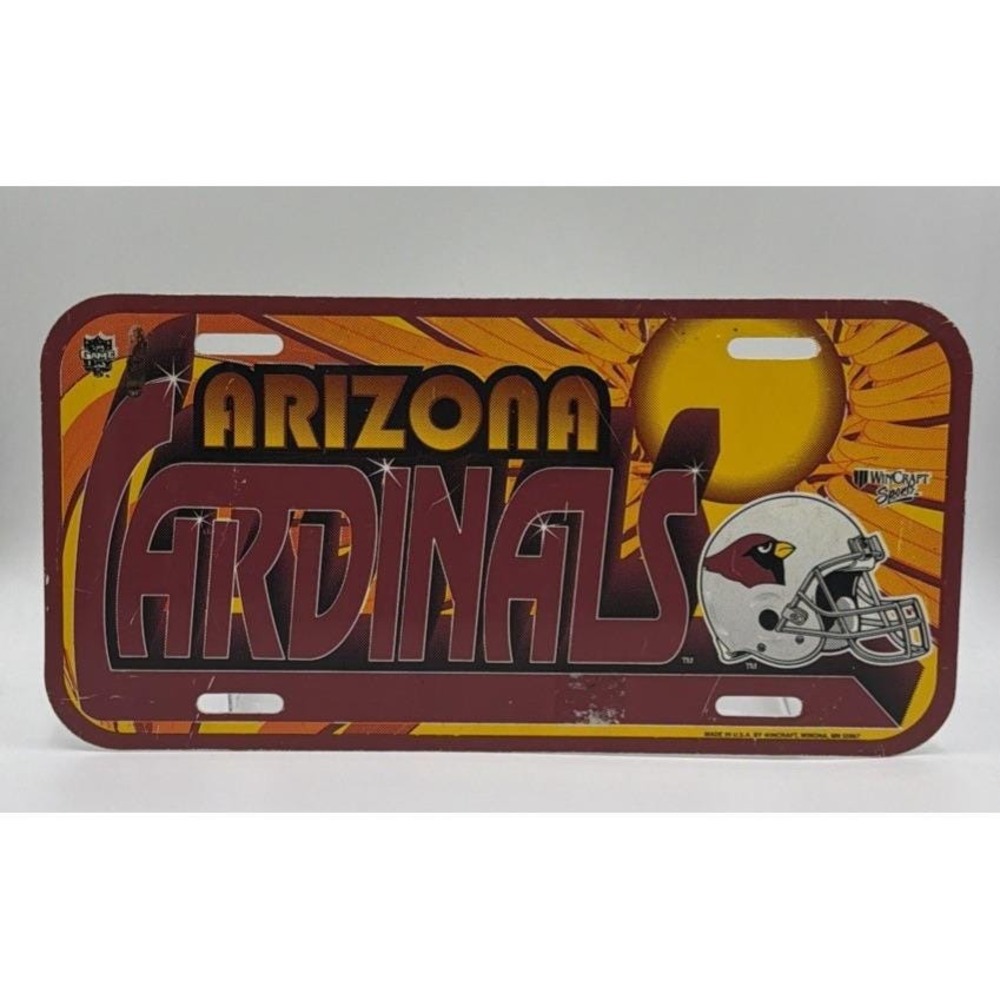 Arizona Cardinals Plastic Booster License Plate 1990's Vintage Football NFL